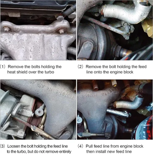 Vista 6 de Tubo de alimentación de aceite turbo, línea de retorno de aceite del turbocompresor compatible con Buick Chevy Vehicle Encore 13-18, Cruze 11-18