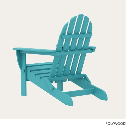 Vista 4 de POLYWOOD AD5030AR Silla Adirondack plegable clásica, Altura: 35.00" - Ancho: 29" - Profundidad: 35.00", Aruba