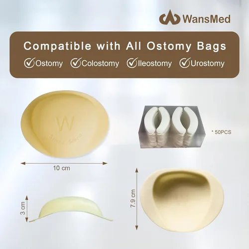 Vista 6 de Protector de estoma y 50 pares de calcomanías Máxima protección para tu bolsa de ostomía