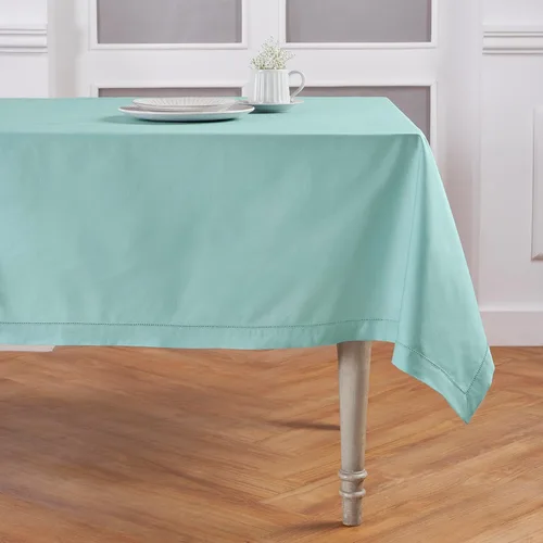 Vista 37 de Solino Home Mantel de lino de algodón, dobladillo blanco, 52 x 52 pulgadas