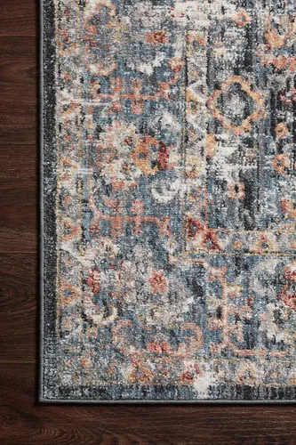 Vista 7 de Loloi Alfombra decorativa azul Cassandra de 2'-6" x 4'-0