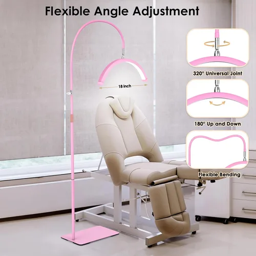 Vista 2 de Luz de media luna para tecnología de pestañas, lámpara de pestañas flexible con soporte para teléfono para arte de pestañas, tatuajes de uñas