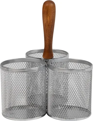 Vista 10 de Mind Reader Organizador de Utensilios, Organizador de Cubiertos, Caddy, Soporte de Cubiertos, Cocina, Malla Metálica, 19.1 cm de L x 19.1 cm de A x