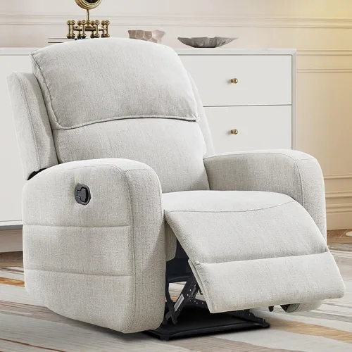 Vista 7 de EBELLO Juego de sofá reclinable manual para sala de estar, sofá reclinable de tela suave para sala de reuniones, respaldo y apoyabrazos acolchados
