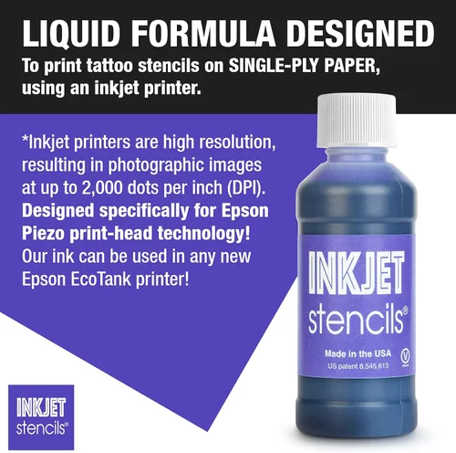 Vista 5 de Ink Jet Tinta de plantilla de recarga compatible con plantillas de tinta de impresora (violeta, botella de 4 onzas)
