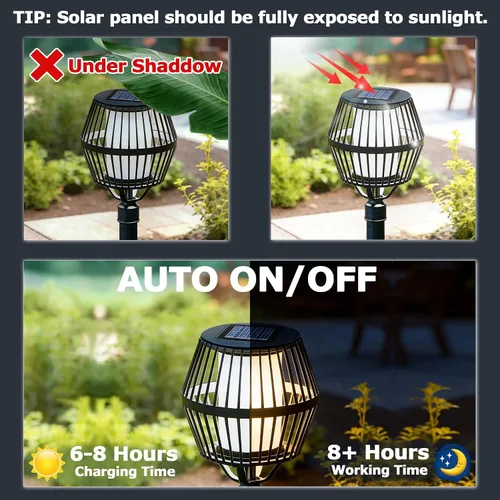 Vista 4 de Paquete de 4 piezas de repuesto de luz solar IP44, tamaño superior 3.15 Negro