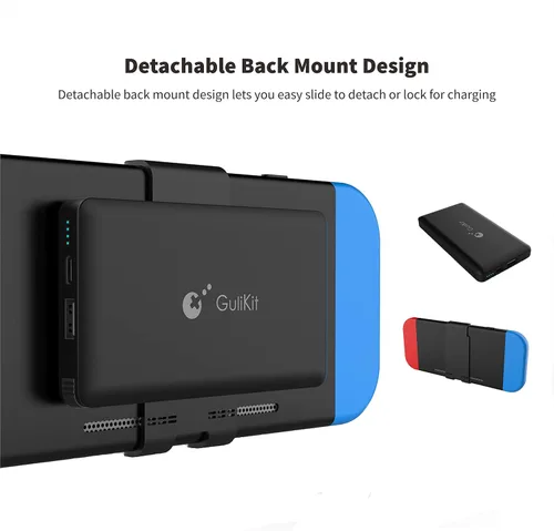 Vista 3 de Portable Power Bank Compatible for Nintendo Switch, 10000mAh 5V3A Flash Rechargeable Extended Battery Backup Charger Case for Smartphone and Switch