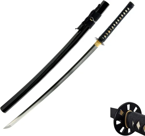 Vista 13 de HMS Espada Katana Samurai Japonesa Finely finished blades in 1045, 1095 or Damascus steel for dojo practice and display; includes protective sword