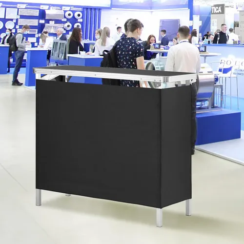 Vista 2 de VEVOR Mesa de Bar Portátil Plegable, Mesa de Podio para Ferias Comerciales para Interiores, Exteriores, Fiestas, Picnic, Exposición, Incluye Estuche