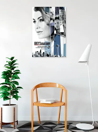 Vista 2 de BUY ART FOR LESS Póster con licencia oficial de Grey's Anatomy Season 14, 36 x 24 pulgadas, impresión decorativa, papel de póster, listo