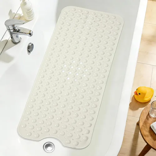 Vista 36 de Tapete de ducha negro antideslizante de 17 x 30 pulgadas, tamaño estándar, tapete de baño de burbujas suaves para ducha interior, tapete de baño