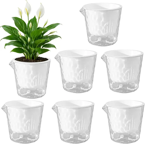 Vista 15 de Macetas de 6.5 pulgadas con riego automático para plantas de interior, paquete de 6 unidades, maceta para violeta africana, macetas con riego Blanco