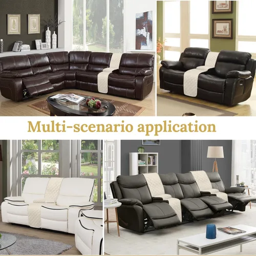 Vista 5 de HDCAXKJ Fundas de Sofá Seccional Reclinable de Terciopelo en Forma de L, Funda para Sofá Reclinable de Esquina con Consola Central, Lavable, Gruesa
