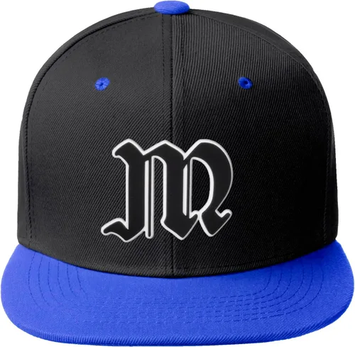 Vista 1325 de Daxton Gorra clásica con visera de billete plano con letras del alfabeto inglés antiguo de la A a la Z