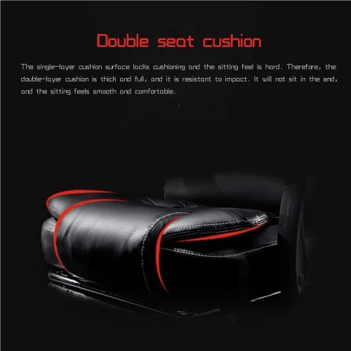 Vista 3 de Leather Desk Gaming Chair with Footrest 7-Point Massage Double seat Cushion Ergonomic High Backrest Office Computer Chairs for Workspace Conference