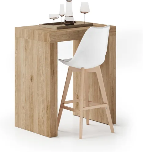 Vista 35 de Mobili Fiver Evolution - Mesa alta de bar de cocina fabricada en Italia Ahorra Espacio, Mesa de altura de mostrador montada en la pared para 1