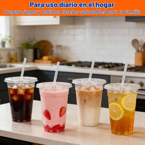 Vista 8 de ARTLYMERS Paquete de 200 vasos de plástico transparente de 16 onzas con tapas y pajitas, tazas desechables para café helado con tapas para bebidas