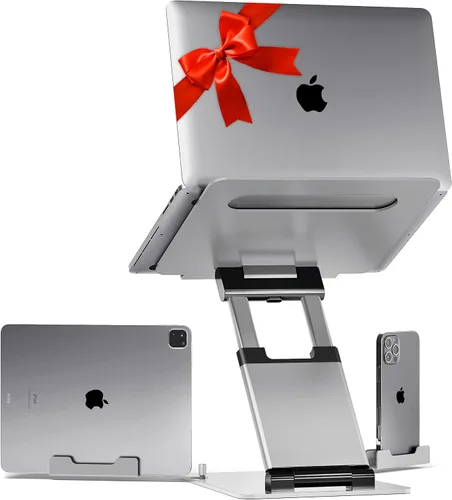 Vista 13 de Lifelong Soporte ergonómico ajustable para laptop para escritorio, altura de hasta 20 pulgadas, soporte elevador portátil para computadora portátil