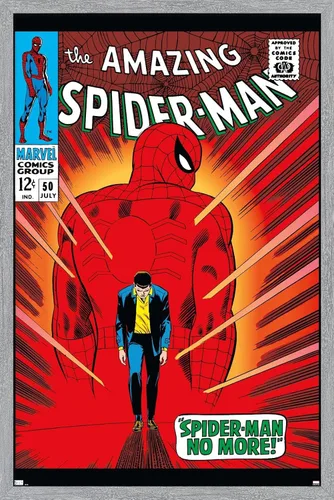 Vista 16 de Trends International Marvel Comics Amazing Spider-Man #50 - Póster de pared, 22.4 pulgadas de largo x 14.7 pulgadas, versión enmarcada en madera