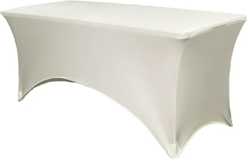 Vista 57 de YOUR CHAIR COVERS - Fundas rectangulares de elastano para mesas de 4 pies, manteles ajustados para eventos de boda, decoraciones de patio, tela Negro