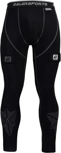 Vista 2 de EALER HCP200 Compression Hockey Pants with Athletic Cup & Sock Tabs, Hockey Jock for Men & Boys