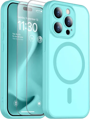 Vista 195 de SPIDERCASE Funda magnética translúcida diseñada para iPhone 11, con 2 protectores de pantalla de vidrio templado, antihuellas, para iPhone 11 de 6.1