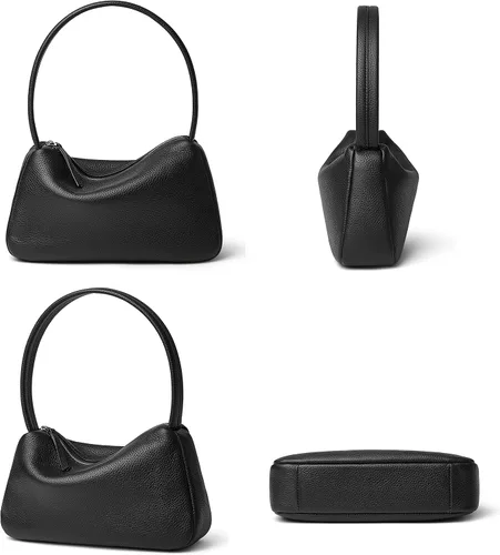 Vista 6 de Daiblueland Bolso pequeño de cuero para mujer, bolso de mano de lujo con cierre de cremallera