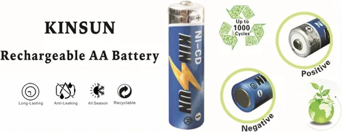 Vista 8 de KINSUN paquete de 8 unidades, baterías recargables, 1,2V Ni-Cd AA 900mAh para luces externas de jardín solar
