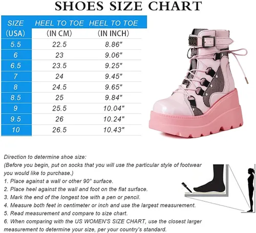 Vista 6 de mikarka Botas de plataforma holográfica para mujer, con cordones, hebilla con tachuelas, góticas, apiladas, botas de combate