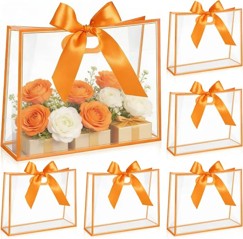 Vista 11 de Aliceset - 12 bolsas de regalo grandes de plástico transparente negro