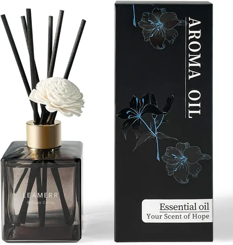 Vista 11 de Juego de difusor de junco, 6.1 oz (6.1 fl oz), difusor perfumado de mar azul con varillas de larga duración para el hogar, habitación, oficina