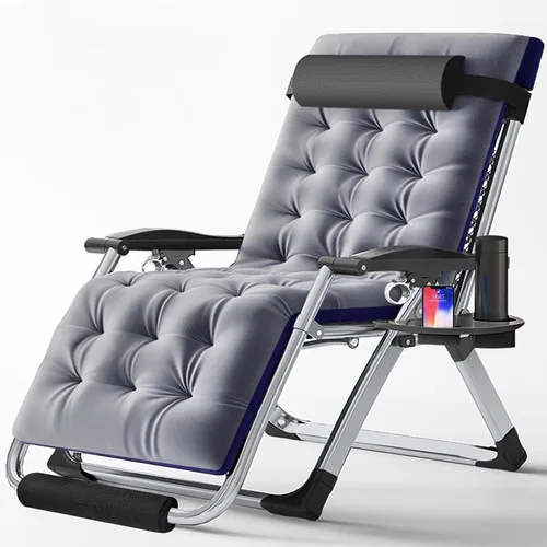 Vista 13 de Slsy Silla de gravedad cero, silla reclinable de salón con cojín y bandeja removibles para interior y exterior, silla reclinable plegable para patio