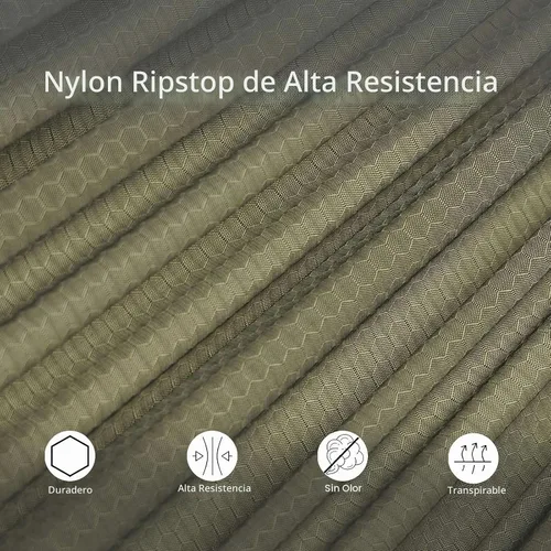 Vista 3 de OneWind Hamaca portátil para acampar de 11 pies con mosquitera, hamaca doble Ridgeline ajustable con correas de árbol de 2 x 12 pies, color marrón