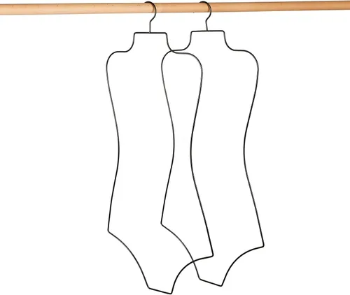 Vista 5 de Colgador de bikini de cuerpo completo con forma de metal y alambre para traje de baño, perchas para exhibición, paquete de 10 unidades (negro)