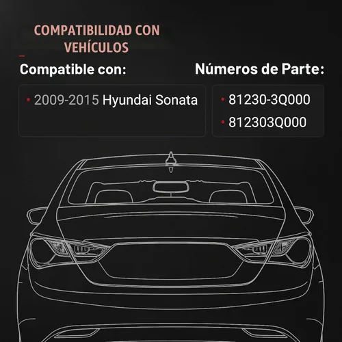 Vista 4 de Actuador del pestillo de bloqueo del maletero trasero - Compatible con Hyundai - Sonata - Bloqueo de la tapa del maletero - Pestillo de maletero