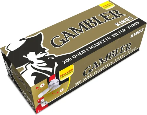 Vista 2 de Gambler Tubos de cigarrillos de tamaño King Light 5 Cajas