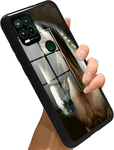 Vista 219 de Funda para Motorola Moto G Stylus 5G 2021 de vidrio templado, funda negra con diseño de mujer negra africana para mujeres y hombres, antiarañazos, a