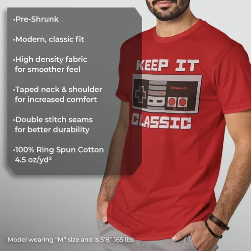 Vista 5 de Nintendo Camiseta Keep It Classic para hombre Athletic Heather