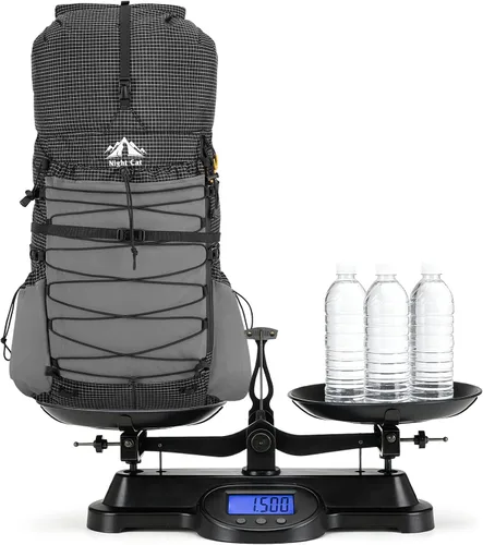Vista 4 de Night Cat Backpcack de senderismo de marco interno: 50l - 70l Mochila Negro