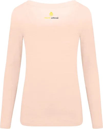 Vista 4 de Natural Uniforms Camiseta de manga larga extra ancha con cuello redondo para mujer