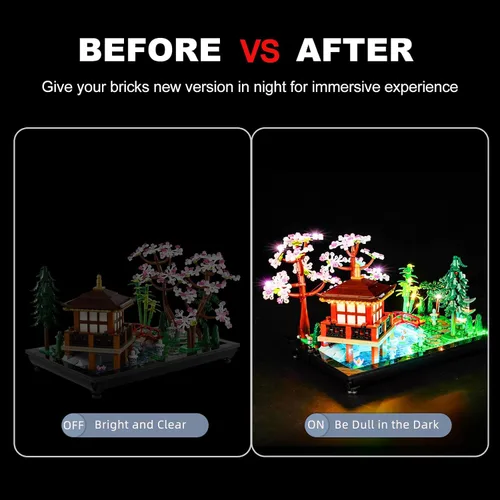 Vista 4 de Kit de iluminación LED para Lego Icons Tranquil Garden 10315, luz LED compatible con modelos de bloques de construcción Lego 10315