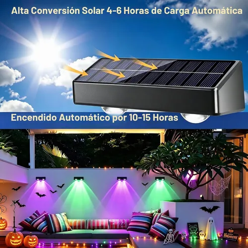 Vista 3 de Brizled Luces de valla de Halloween alimentadas por energía solar, paquete