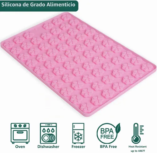 Vista 2 de Mini Moldes de Silicona con Huellas de Patas, 69 Cavidades de Grado Alimenticio Molde de Huellas de Patas para Chocolate, Dulces, Gelatina, Gomitas