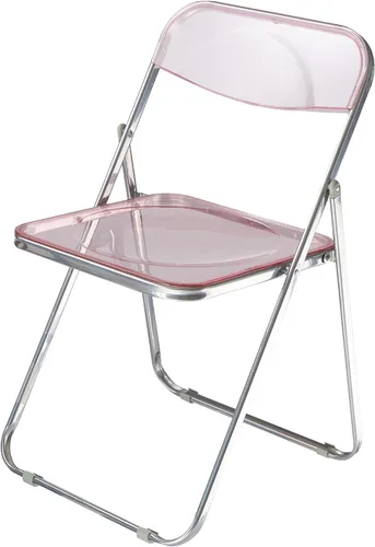 Vista 8 de Urban Lifestyle Silla plegable moderna de acrílico transparente con marco cromado, negro