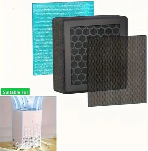 Vista 6 de Filtro de repuesto para purificador de aire AM120, juego de filtros de carbón activado 3 en 1, carbón activado de eficiencia, 1 paquete