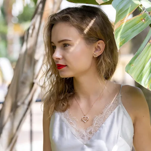 Vista 7 de Sash & Soph Aretes de circonita cúbica de corazón infinito, aretes de corazón brillante para mujer, aretes de plata de ley 925 para mujer