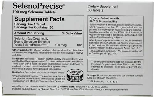 Vista 2 de Pharma Nord SelenoPrecise Selenio 100 mcg - 60 Tabletas Tiroides, apoyo inmunológico y antioxidante, alta absorción garantizada, sin OMG, sin