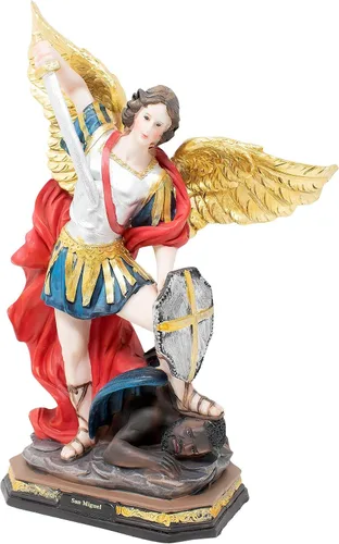 Vista 2 de DVDMATINEMOVIES - Estatua de resina de Arcángel de San Miguel, varios tamaños, Arcángel de San Miguel, decoración del hogar, eventos, iglesia