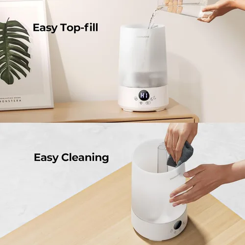 Vista 5 de Homvana Humidificadores de niebla fría de 3.6 L para dormitorio, habitación grande, hogar, casa entera, oficina, sala de estar, llenado superior 34