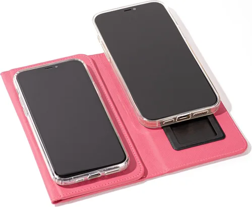 Vista 7 de Funda Duo para 2 teléfonos Funda de cuero de alta calidad multiusos para teléfono celular, cartera para teléfono celular Variación plegable